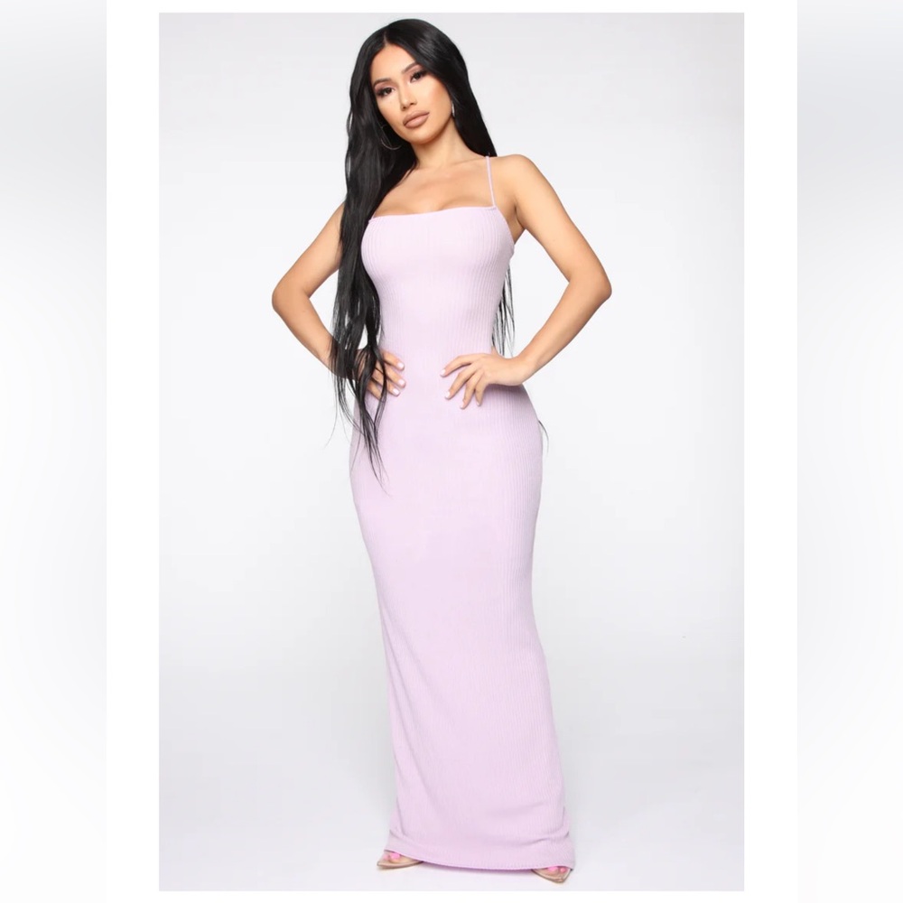 Medium You Can Unravel Me Ribbed Maxi Dress (Lavender)